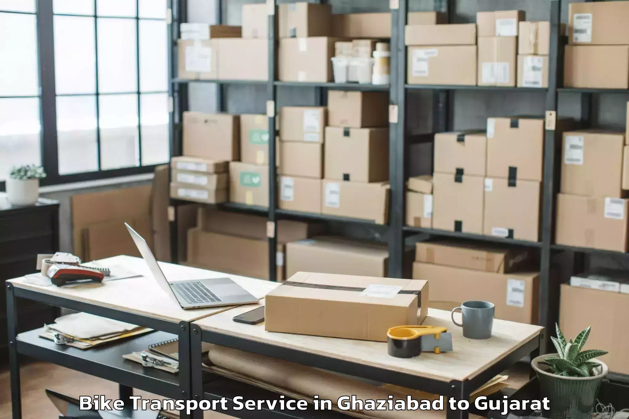 Book Ghaziabad to Karnavati University Gandhinag Bike Transport Online